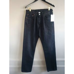 Re/Done Jean Mens 32x32 Black Straight Fit Button Fly Made In The USA New